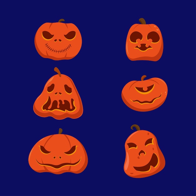 scary pumpkin set perfect for halloween