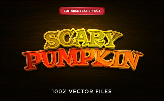 Scary Pumpkin text effect Premium Vector