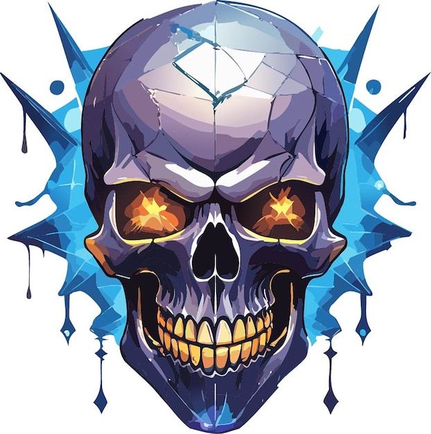 Vector scary skull illustration