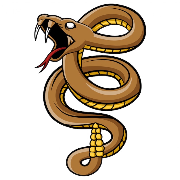 Scary viper snake mascot cartoon