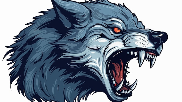 Scary Wolfman Werewolf or Wolf Animal Mascot Illustration