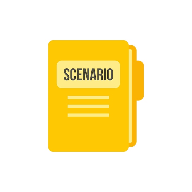 Scenario folder icon Flat illustration of scenario folder vector icon isolated on white background