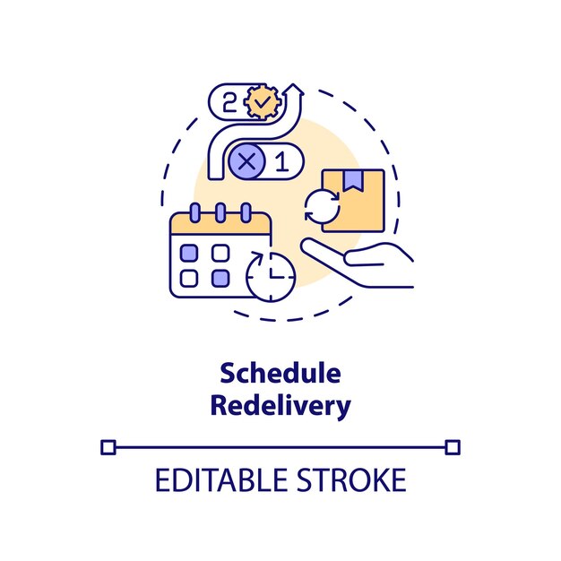 Vector schedule redelivery concept icon