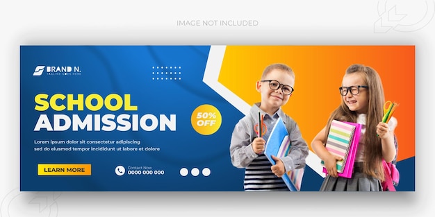 Scholarship School admission social media Facebook cover and web banner template