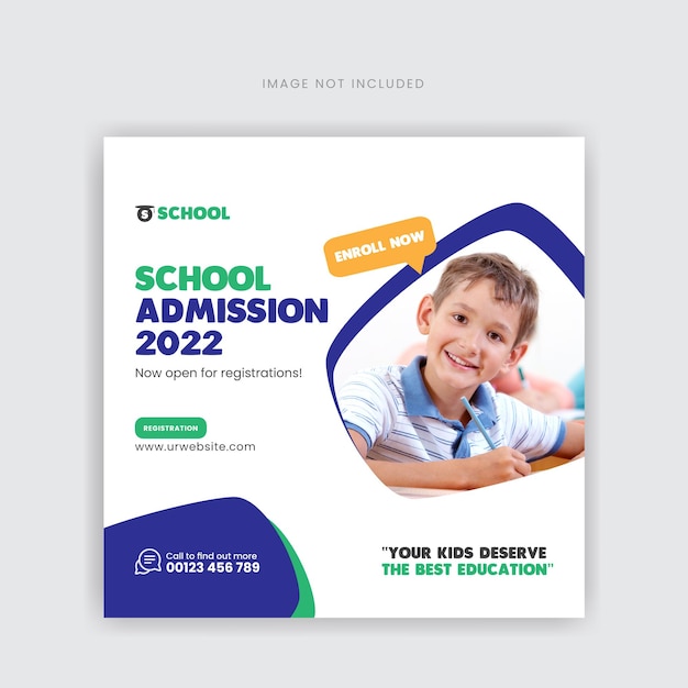 School admission 2022 social media post design template premium vector premium vector