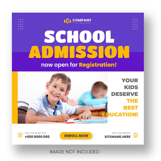 school admission and back to school facebook or social media post amp web banner design template