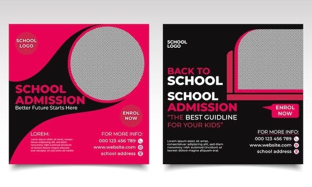 School admission banner or poster design template.