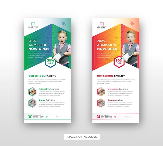 School admission Dl Flyer Or Colorful Rack Card admission Flyer Template