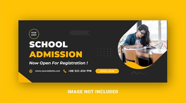 school admission education social media post and banner template