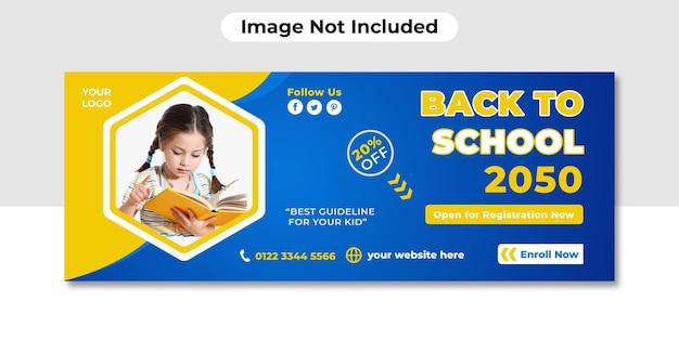 School Admission Facebook Cover Design Template