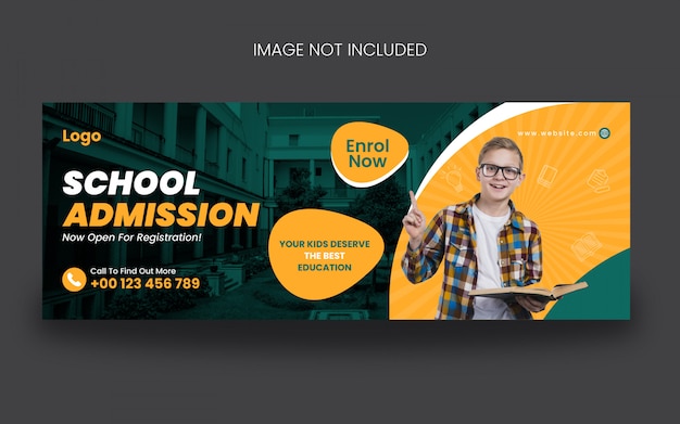 School Admission facebook cover social media post template