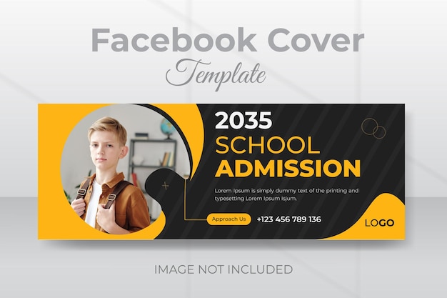 School admission Facebook cover template and web banner social media post design