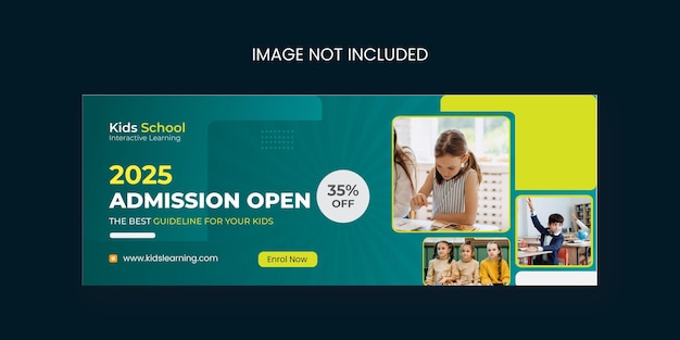 School admission Facebook cover template