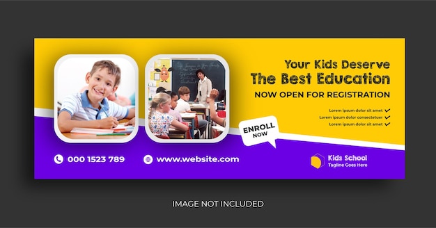 School admission facebook cover and web banner social media template