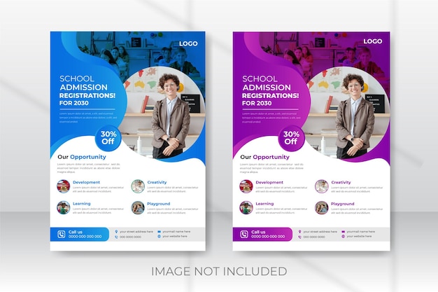 School admission flyer design template