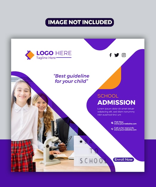 School Admission Instagram Post Banner Template