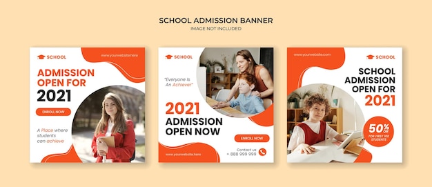 School admission instagram post template