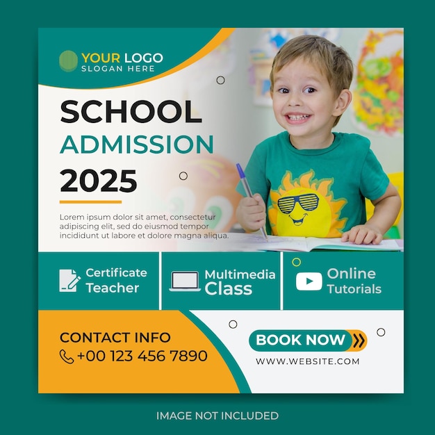 school admission Instagram post template