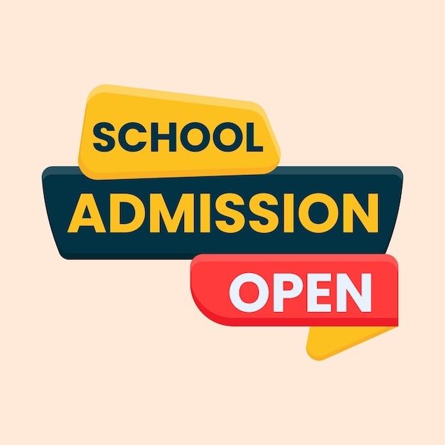 school admission open banner tag vector for social media post template