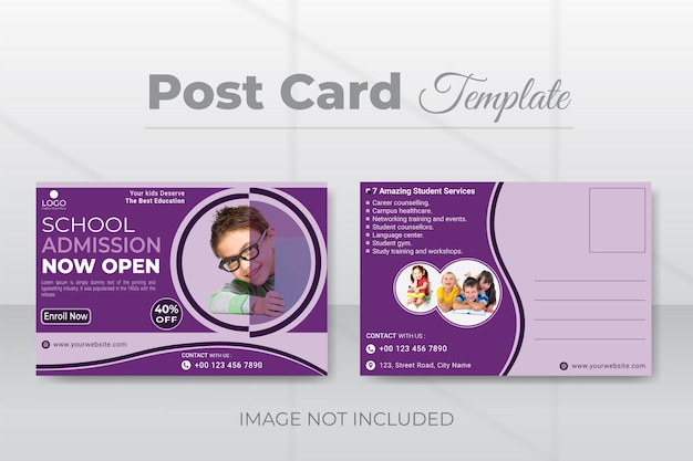 School admission post card template