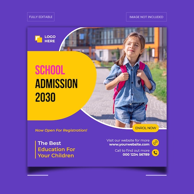 School Admission Social Media Banner Design