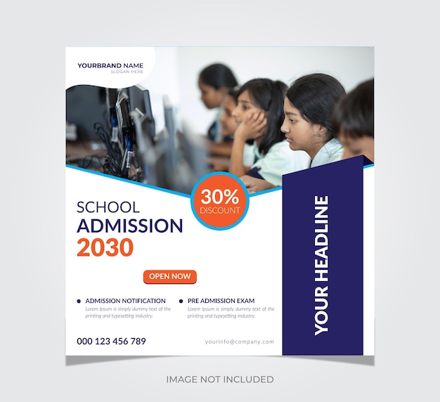 School-admission-social-media-banner-template