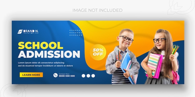 School admission social media and Facebook cover web banner design template