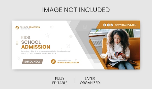 School admission social media facebook cover and web banner template