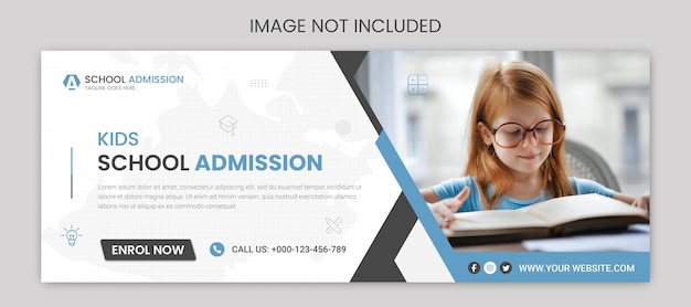 School admission social media facebook cover and web banner template