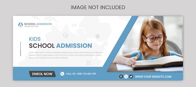 School admission social media facebook cover and web banner template