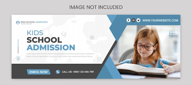 School admission social media facebook cover and web banner template