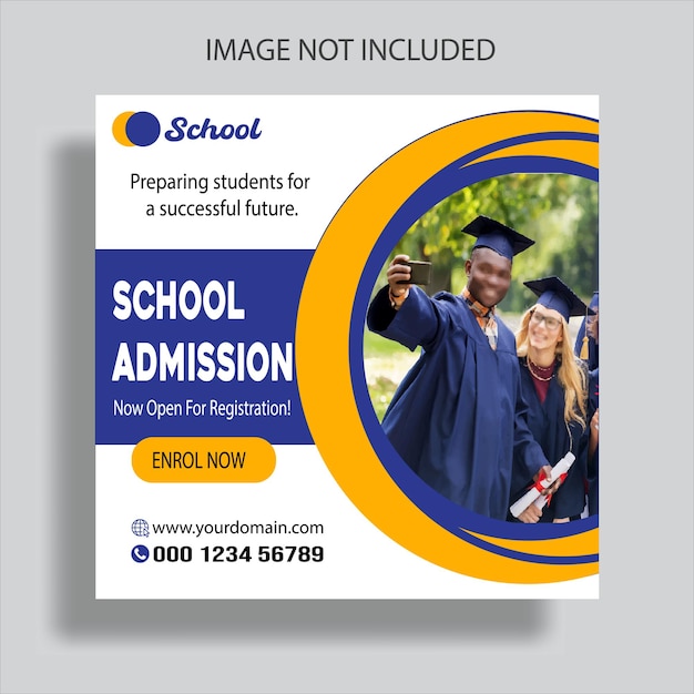 School admission social media post banner back to school social media post template