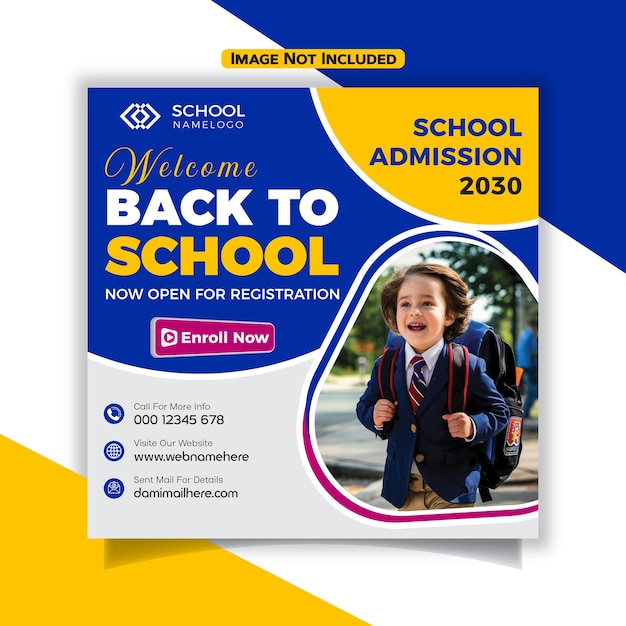 school admission social media post banner design back to school social media post banner design