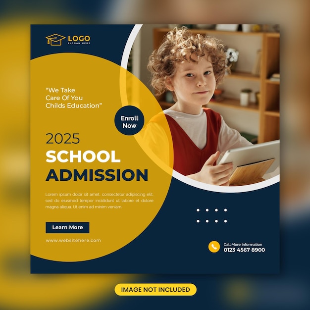 School admission social media post banner design