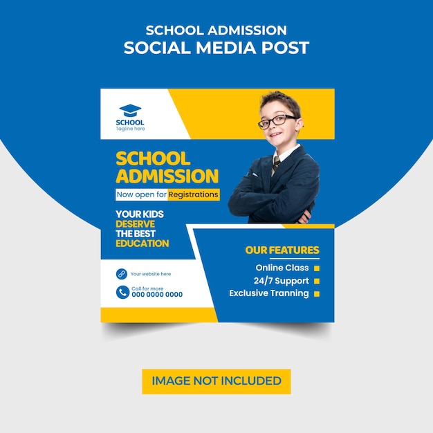 School Admission Social Media Post Design Template Back to School Social Media Post Banner Design