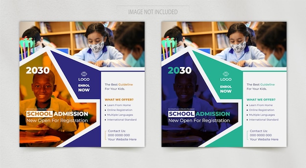 School admission social media post Design Template