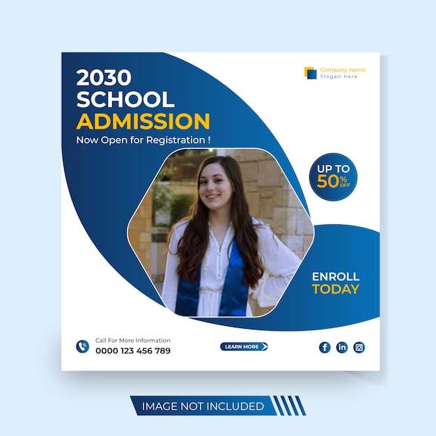 School Admission social media post design