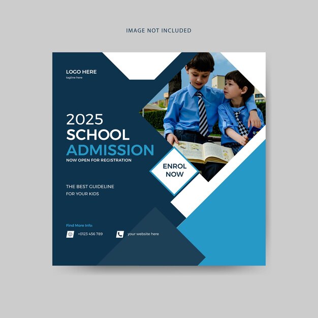 School admission social media post and instagram post template