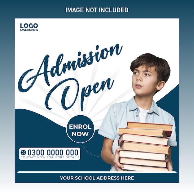 school admission social media post and instagram post template