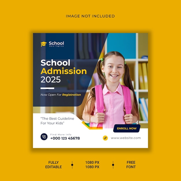 school admission social media post template &amp; web banner