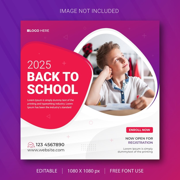 School admission social media post template