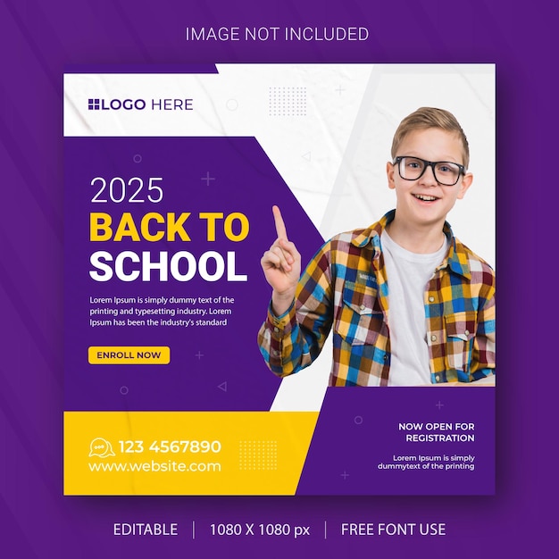 School admission social media post template