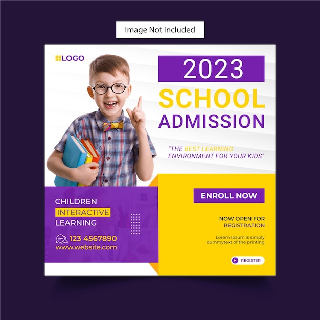 School admission social media post template