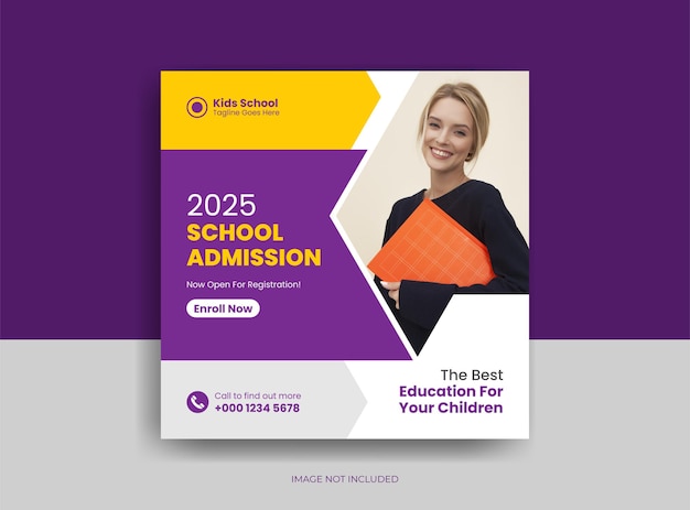 School admission social media post template