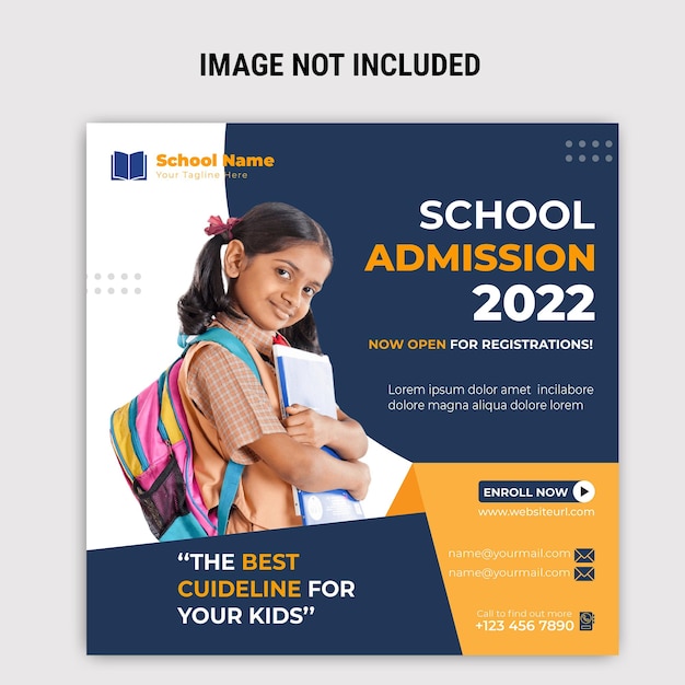 School admission social media post template