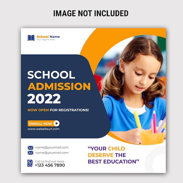 School admission social media post template