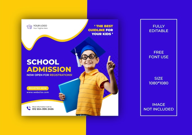 School admission social media post template