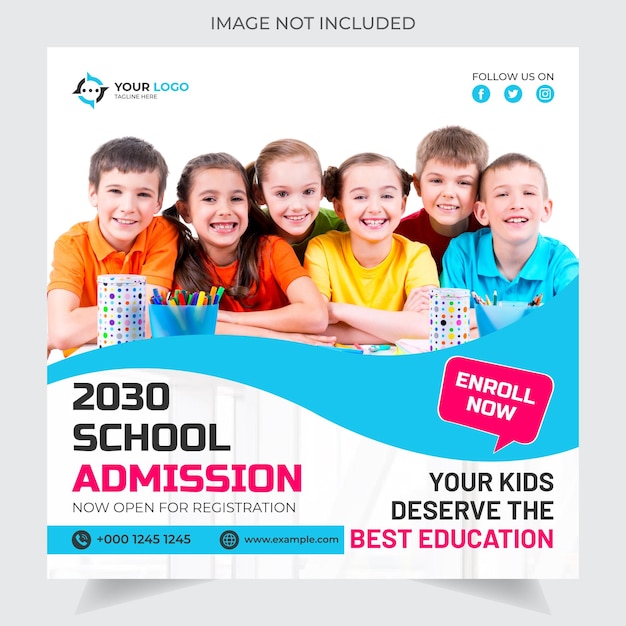 School admission social media post template