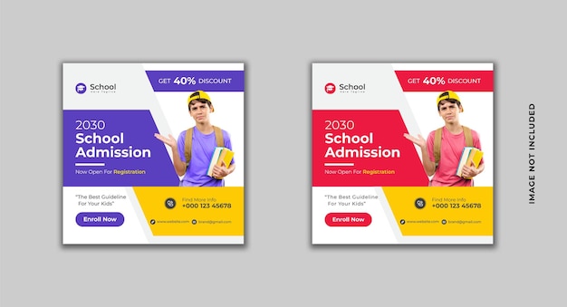 School Admission Social Media Post Template