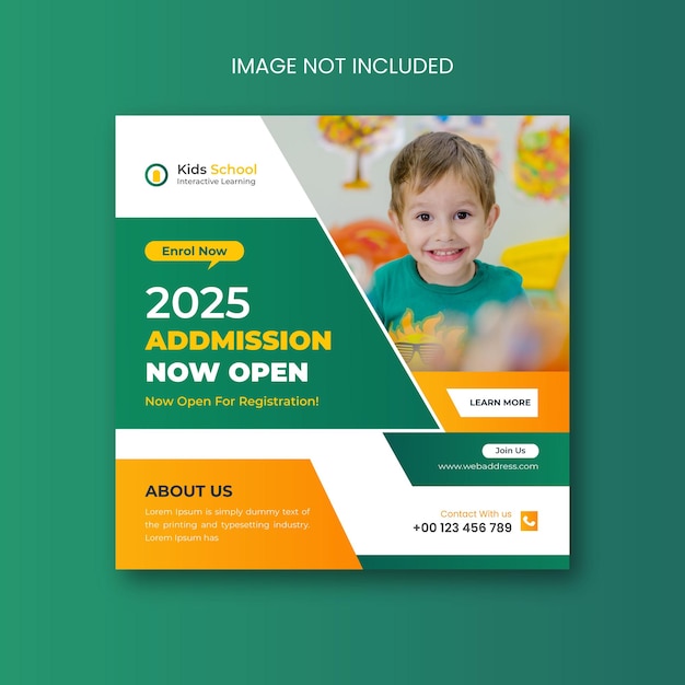 School admission social media post and web banner design